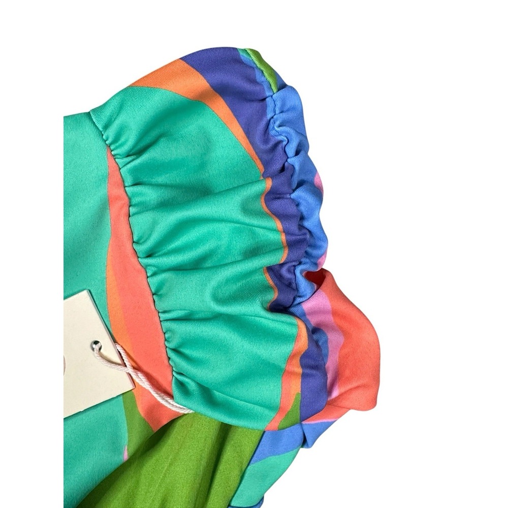 Hutch Bikini Trendy Colorful Swimsuit Set Size M Retro Swirl Ruffle NEW - Picture 6 of 11